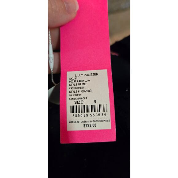 Lilly Pulitzer Kathie Dress True Navy Tanzanian Clip Size 0 Preppy Resort wear - Picture 7 of 9